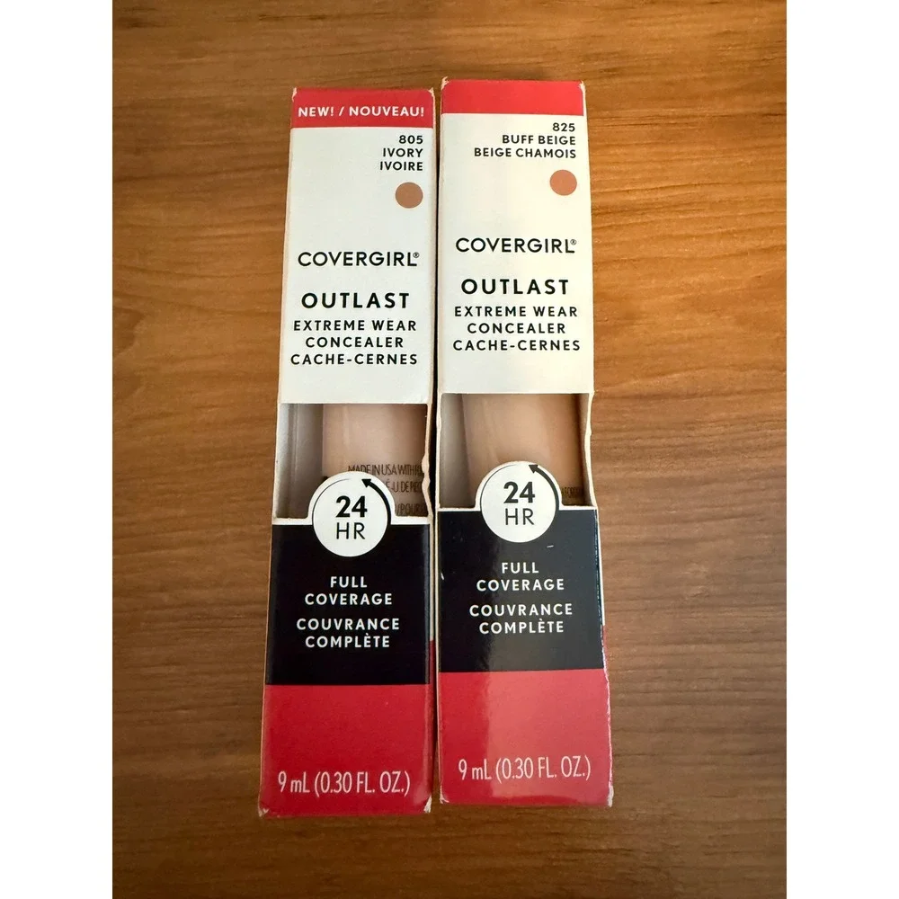 CoverGirl Outlast‎ Extreme Wear Concealer Ivory 805 & Buff Beige 825 NIB